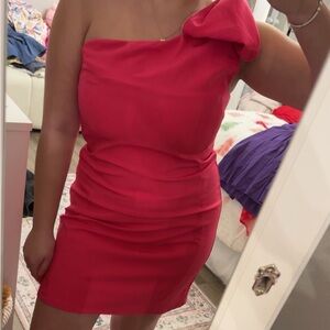 Main Strip Vibrant pink Mini Dress